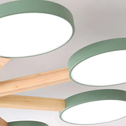 Modern Nordic Wooden LED Ceiling Light for Living Room