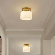 Modern Small Gold Semi Flush Ceiling Light Hallway