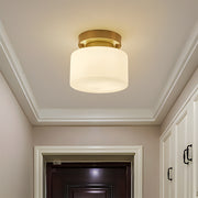 Modern Small Gold Semi Flush Ceiling Light Hallway