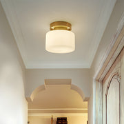 Modern Small Gold Semi Flush Ceiling Light Hallway