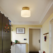 Modern Small Gold Semi Flush Ceiling Light Hallway