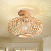 Scandi Simple Farmhouse Wood Ceiling Lamp Entrance Hall