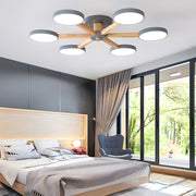 Modern Nordic Wooden LED Ceiling Light for Living Room