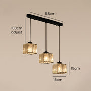 Simple Multi-Head Designer Crystal Kitchen Island Lamps