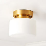 Modern Small Gold Semi Flush Ceiling Light Hallway