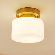Modern Small Gold Semi Flush Ceiling Light Hallway