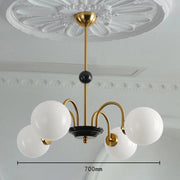 Nordic Luxury Retro Round Glass Bedroom Chandelier