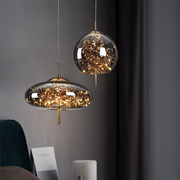 Modern Island Globe Amber Glass Pendant Lights