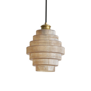 Antique Design Stripped Glass Brass Pendant Light
