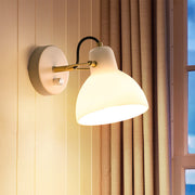 Modern White Glass Wall Light For Bedroom