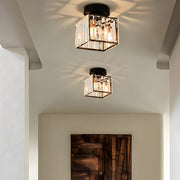 Modern Small Simplicity Clear Striped Glass Shade Ceiling Light