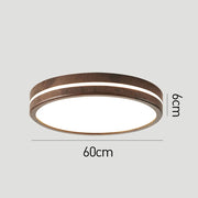 Nordic Decor Brown Round Wood LED Living Room Ceiling Lamp