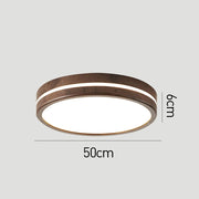 Nordic Decor Brown Round Wood LED Living Room Ceiling Lamp