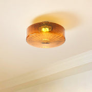Medieval Glass Corrugated Ceiling Light