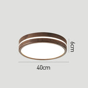 Nordic Decor Brown Round Wood LED Living Room Ceiling Lamp