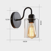 Simple Iron Black Chic Glass Wall Lights For Bedroom