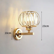 Contemporary Round Crystal Hallway Wall Light