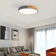 Simple Round Wood LED Dimmable Ceiling Lights