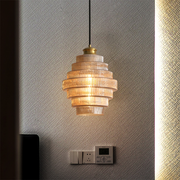 Antique Design Stripped Glass Brass Pendant Light
