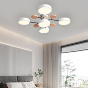 Contemporary Round Iron LED Semi-Flush Chandelier