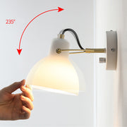 Modern White Glass Wall Light For Bedroom