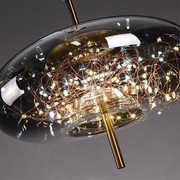 Modern Island Globe Amber Glass Pendant Lights