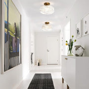 Retro Crystal Semi Flush Mount Bedroom Ceiling Light