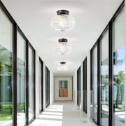 Retro Crystal Semi Flush Mount Bedroom Ceiling Light