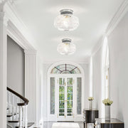 Retro Crystal Semi Flush Mount Bedroom Ceiling Light