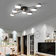Nordic Multi-circular Wood Flush Mount LED Ceiling Light
