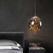 Modern Island Globe Amber Glass Pendant Lights