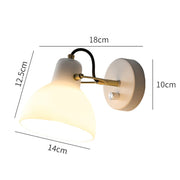 Modern White Glass Wall Light For Bedroom