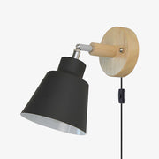 Colorful Wood Iron Bedroom Wall Light with Switch