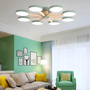 Modern Nordic Wooden LED Ceiling Light for Living Room