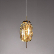 Modern Island Globe Amber Glass Pendant Lights
