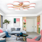 Modern Nordic Wooden LED Ceiling Light for Living Room