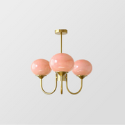Bubble Pink Glass Marshmallow Chandelier