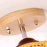 Natural Round Bamboo Ceiling Lights for Bedroom