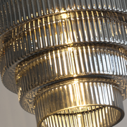 Antique Design Stripped Glass Brass Pendant Light