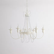 Vintage White Metal & Glass Luxury Chandelier Light -Homdiy