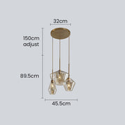 Industrial Multi-shape Glass Living Room Pendant Light
