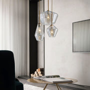 Industrial Multi-shape Glass Living Room Pendant Light