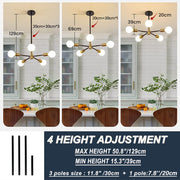 Multi Bulbs Living Room Iron Black Chandelier