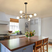 Multi Bulbs Living Room Iron Black Chandelier