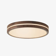 Nordic Decor Brown Round Wood LED Living Room Ceiling Lamp