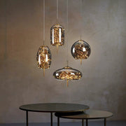 Modern Island Globe Amber Glass Pendant Lights