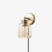 Industrial Retro Style Plug-In Glass Wall Sconce