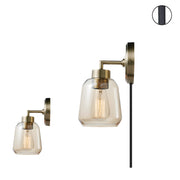 Industrial Retro Style Plug-In Glass Wall Sconce