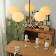 Bubble Pink Glass Marshmallow Chandelier -Homdiy