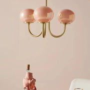 Bubble Pink Glass Marshmallow Chandelier -Homdiy